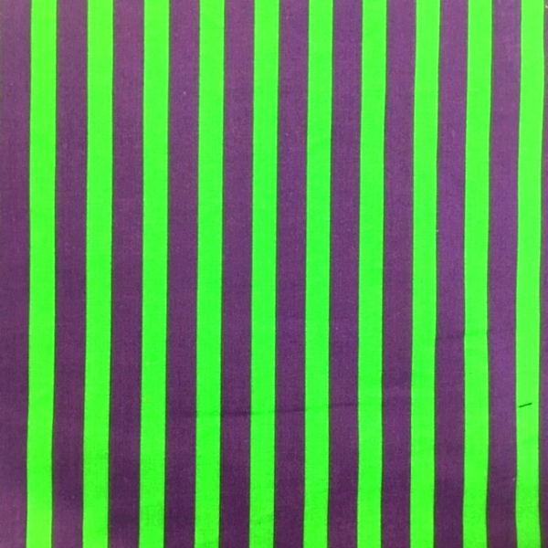 Polycotton Stripes GREEN & PURPLE